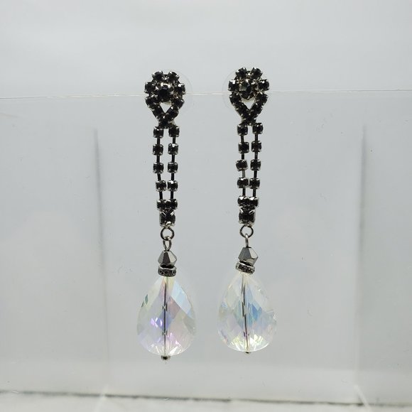 Ali Khan bridal rhinestone drop earrings - Picture 1 of 11